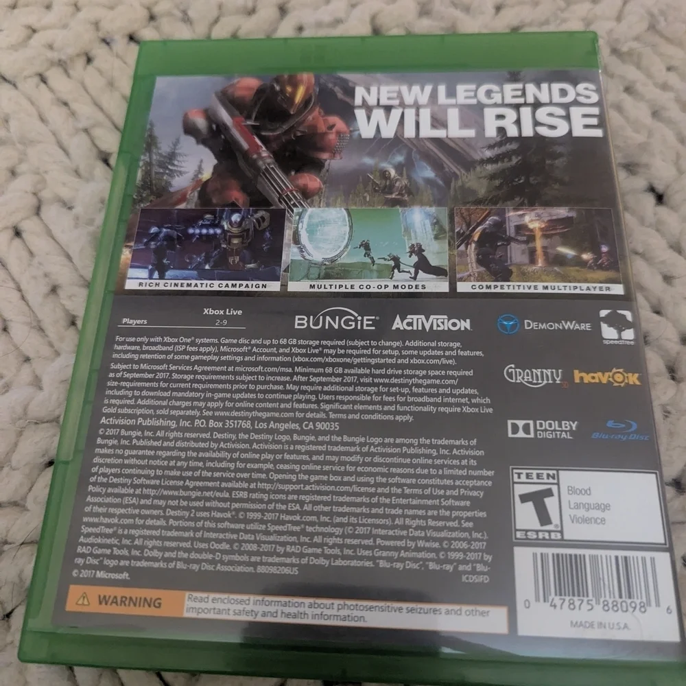 Destiny 2 One Game Green Case
